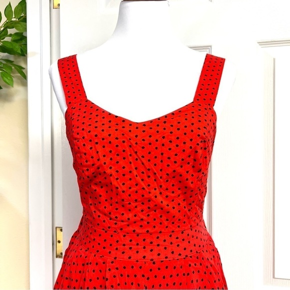 Y2K Forever 21 Vintage red dots boho tie back swing dress women’s size S barbie - Picture 2 of 7